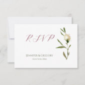 Huwelijk Witte Waterverf Rozen RSVP (Voorkant)