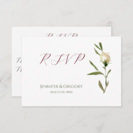 Huwelijk Witte Waterverf Rozen RSVP