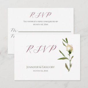 Huwelijk Witte Waterverf Rozen RSVP