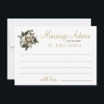 Huwelijk woord van advies winterbruiloft<br><div class="desc">Witte ivoren pinda's die met bladeren en bladeren zijn bedekt en een elegante huwelijksadvieskaart maken voor de nieuwe Mr. en Mrs. Suitable voor winterbloemrijke bruiloften.</div>