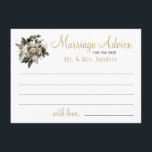 Huwelijk woord van advies winterbruiloft<br><div class="desc">Witte ivoren pinda's die met bladeren en bladeren zijn bedekt en een elegante huwelijksadvieskaart maken voor de nieuwe Mr. en Mrs. Suitable voor winterbloemrijke bruiloften.</div>