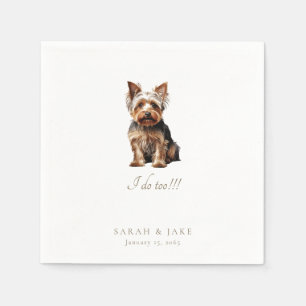Huwelijk Yorkshire Terrier huisdier op bestelling Servet