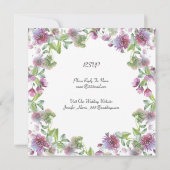 Huwelijk Zachte Paarse Bloemen Zomer Kaart (Achterkant)