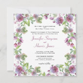 Huwelijk Zachte Paarse Bloemen Zomer Kaart (Voorkant)
