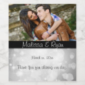 Huwelijk, Zilveren Bokeh, Douane, Wijn Etiket (Enkel label)