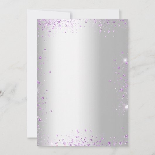 Huwelijk zilveren watergekleurde lavendel bloemen  kaart (Achterkant)