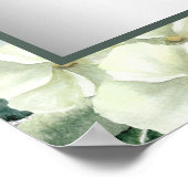 Huwelijk zilveren witte bloemen welkom poster (Hoek)