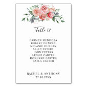 Huwelijk Zitting Grafiek Blush Roze Bloemen Kaart (Voorkant)