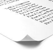 Huwelijk Zitting Grafiek Faux Metallic Goud & Wit Poster (Hoek)