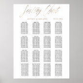 Huwelijk Zitting Grafiek Faux Metallic Goud & Wit Poster (Voorkant)