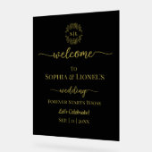 Huwelijk Zwart en Goud Minimale Welkom Frosted Acryl Bord (Hoek)