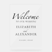 Huwelijk Zwart & Wit Acryl Welkom Teken Acryl Bord (Voorkant)