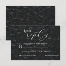 Huwelijk Zwart & Wit Elegant Eenvoudig RSVP Kaartje