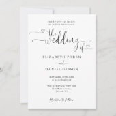 Huwelijk Zwart-Wit QR Code Bruiloft met Hart Scrip Kaart (Voorkant)