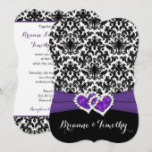 Huwelijk | Zwarte witte Paars | Schade | Hoorten Kaart (Voorkant / Achterkant)