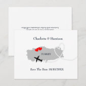 Huwelijken in het buitenland Turkije Bewaar de dat Save The Date (Voorkant / Achterkant)