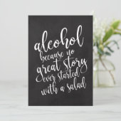 Huwelijks Alcohol Bar Betaalbaar Krijtbord Bord Kaart (Staand voorkant)