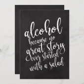 Huwelijks Alcohol Bar Betaalbaar Krijtbord Bord Kaart (Voorkant / Achterkant)