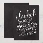 Huwelijks Alcohol Bar Betaalbaar Schoolbord Bord Kaart (Voorkant / Achterkant)