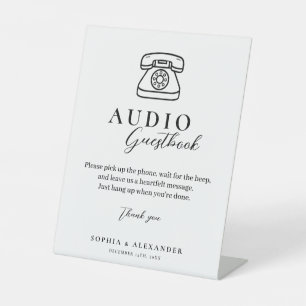 Huwelijks Audio Gastboek Minimalistisch Voetstuk B Reclamebord Met Voetstuk
