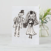 Huwelijks CARTOON BRUID EN BRUIDEGOM (Staand voorkant)