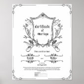 HUWELIJKS CERTIFICAAT OUD-GOTISCHE PAGAN DRUID POSTER (Voorkant)