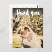 Huwelijks Dank Je Foto Overlay Briefkaart Sjabloon (Voorkant / Achterkant)