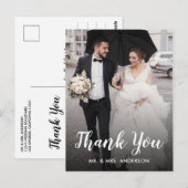 Huwelijks Dank Je Wel Aangepaste Foto Witte Script Briefkaart (Voorkant / Achterkant)