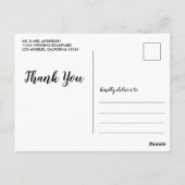 Huwelijks Dank Je Wel Aangepaste Foto Witte Script Briefkaart (Achterkant)