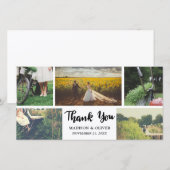 Huwelijks Dankjewel Script Vijf Foto Collage Bedankkaart (Voorkant / Achterkant)
