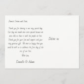 Huwelijks Dankkaart - Paar bij het water Bedankkaart (Achterkant)