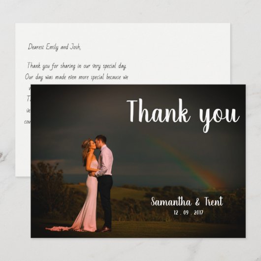 Huwelijks Dankkaart - Regenboog Kaart (Voorkant / Achterkant)