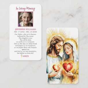 Huwelijks- en Maria Heilige Hart Katholieke Gebeds Visitekaartje
