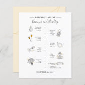 Huwelijks Itinerary Programma Moderne Pictogrammen (Voorkant / Achterkant)