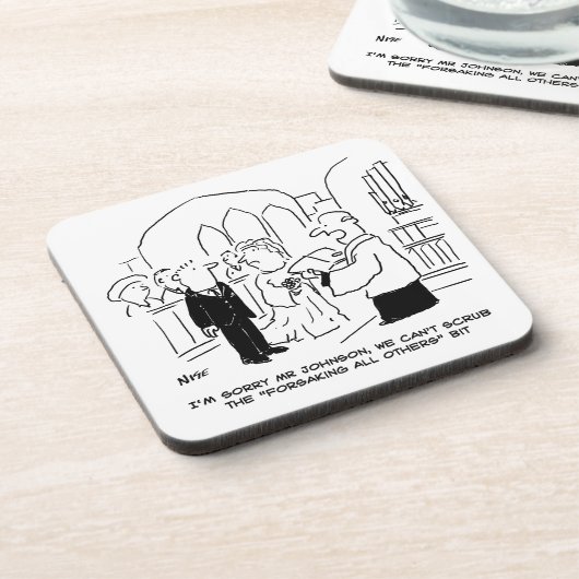 Huwelijks Kerkdienst Dominee Kan Eed Niet Schrappe Bier Onderzetter (Linkerzijde)