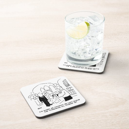 Huwelijks Kerkdienst Dominee Kan Eed Niet Schrappe Bier Onderzetter (Rechterzijde)