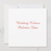 Huwelijks Kleurenpaletten Idee Kaart (Achterkant)