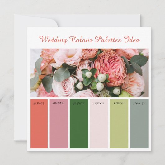 Huwelijks Kleurenpaletten Idee Kaart (Voorkant)
