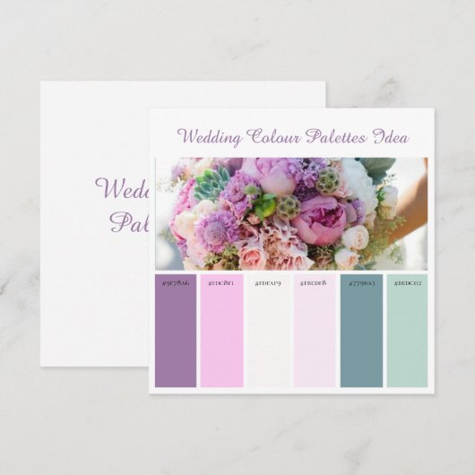 Huwelijks Kleurenpaletten Idee Kaart (Voorkant / Achterkant)