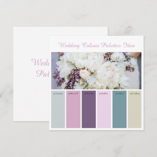 Huwelijks Kleurenpaletten Idee Kaart (Voorkant / Achterkant)