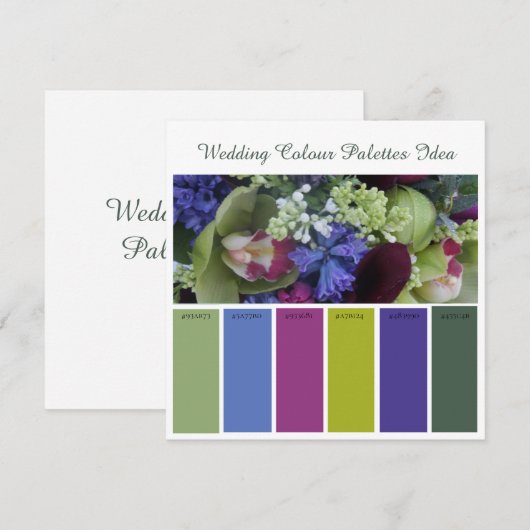 Huwelijks Kleurenpaletten Idee Kaart (Voorkant / Achterkant)