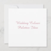 Huwelijks Kleurenpaletten Idee Kaart (Achterkant)