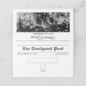 Huwelijks Krant Fun Zwart & Wit Foto Bruiloft Plaatskaartje (Buitenkant ongevouwen)