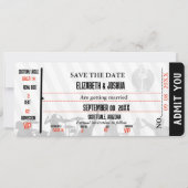 Huwelijks Muziekconcert Ticket Moderne Minimalist Save The Date (Voorkant)