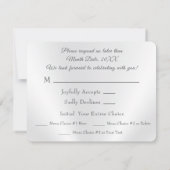 Huwelijks- of jubileumreactie met keuze voor diner kaart (Achterkant)