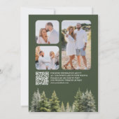 Huwelijks QR-code foto bos met dennenbomen Save The Date (Achterkant)