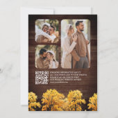 Huwelijks QR-code foto van eikenbomen in de herfst Save The Date (Achterkant)