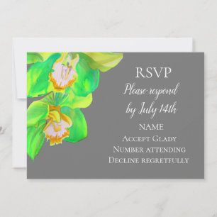 Huwelijks RSVP eenvoudige bloem orchidee waterverf Kaart