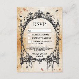 Huwelijks RSVP Gotische Frame Rustieke Halloween K Kaart