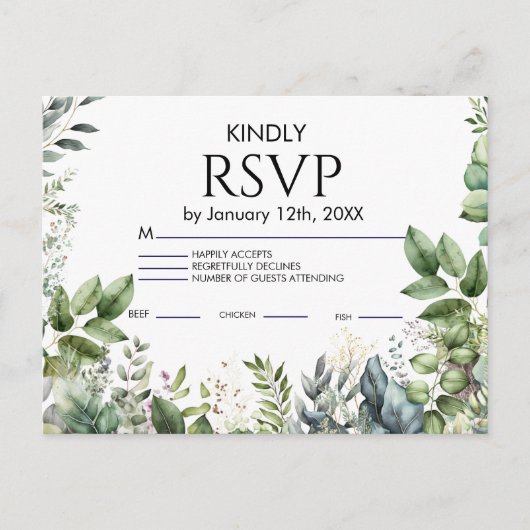 Huwelijks RSVP kaart (Voorkant)